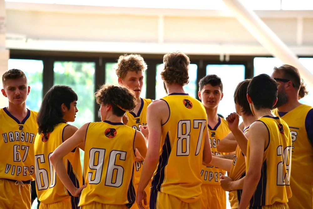 Vipers team in a game-day huddle